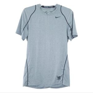 Nike Pro Fitted Dri-Fit Short Sleeve Shirt Small Men Carbon Heather Gray